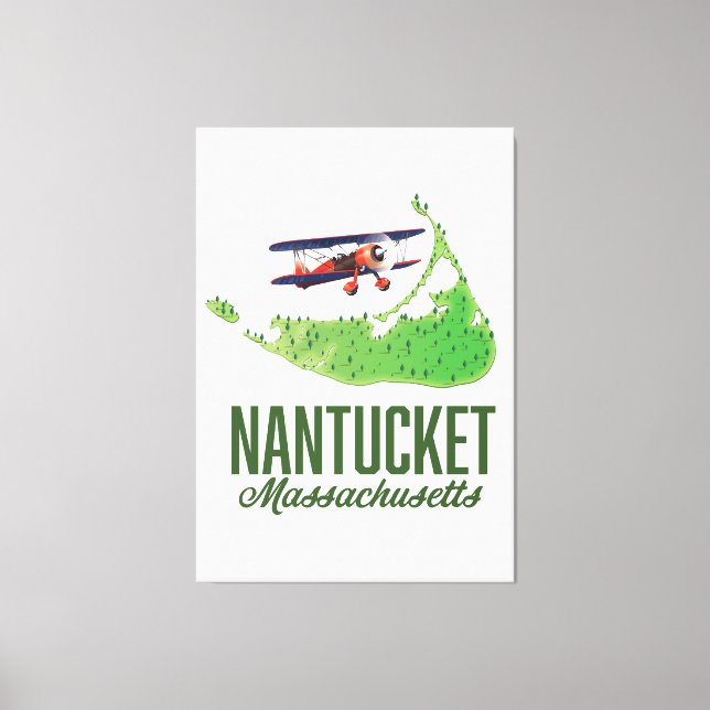 Nantucket Massachusetts Karta Canvastryck (Framsida)