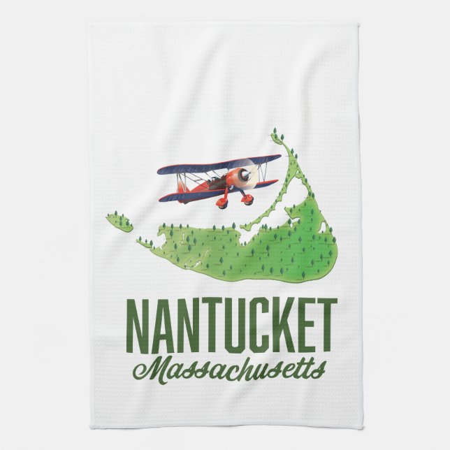 Nantucket Massachusetts Karta Kökshandduk (Vertikal)