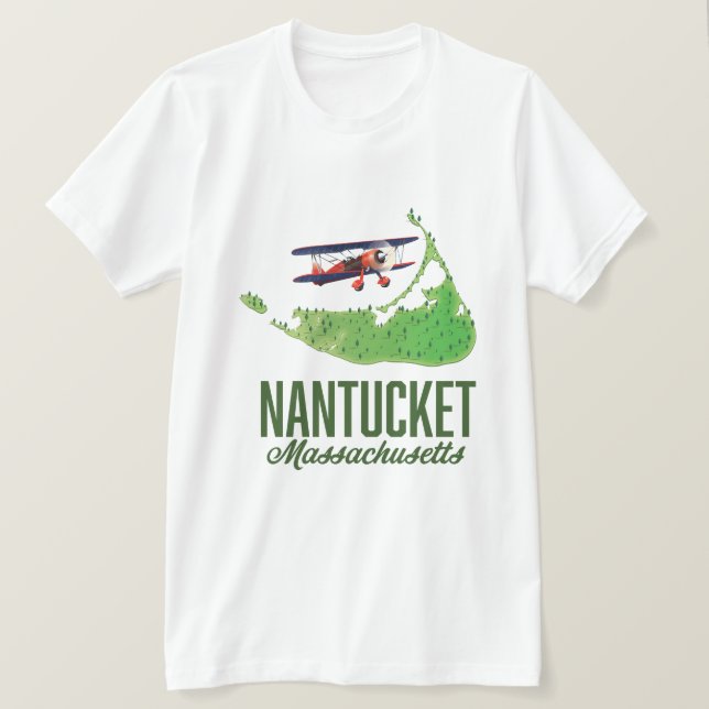 Nantucket Massachusetts Karta T Shirt (Design framsida)