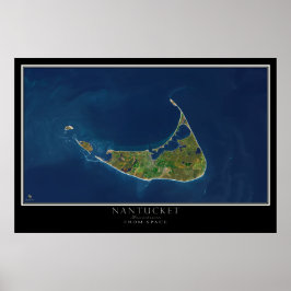Nantucket Massachusetts Satellite Poster Karta