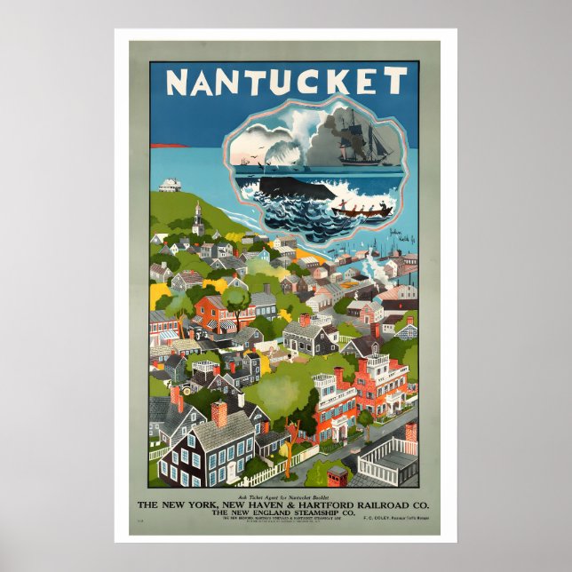 Nantucket Massachusetts Vintage Travel Poster (Framsidan)