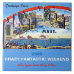 Nantucket Memory Tile Kakelplatta<br><div class="desc">Exceptionell gåva! Kom ihåg att Nantucket resa,  helg,  äventyr med vänner eller familj är mycket speciellt på en keramik 6 x 6-bricka med vintage,  återvykort för ön. Det är enkelt att anpassa/anpassa!</div>
