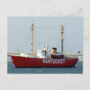 Nantucket MORSA Cape Cod Boat i hamnens postkort Vykort