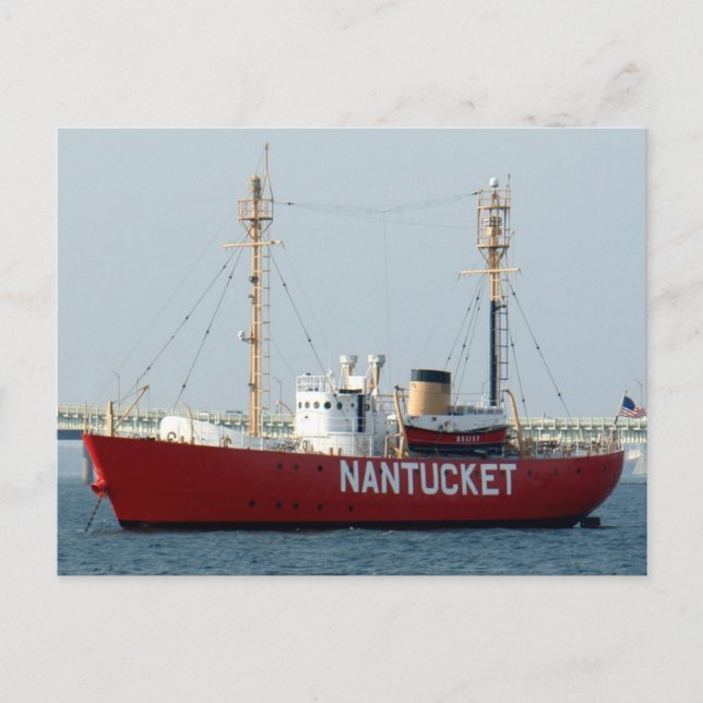 Nantucket MORSA Cape Cod Boat i hamnens postkort Vykort (Framsida)