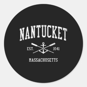 Nantucket Morsa Crossed Oars Boat Anchor Sports Runt Klistermärke