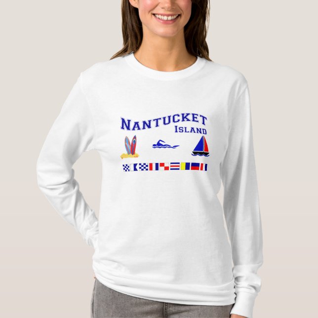 Nantucket MORSOR signalerar flagga T Shirt (Framsida)