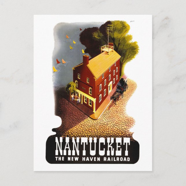 Nantucket New Haven Railroad Resa Vykort (Framsida)