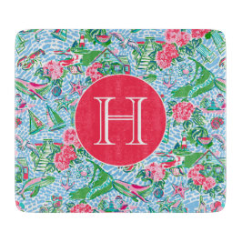 Nantucket Preppy Handflatan Beach Mönster Monogram