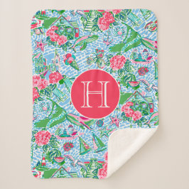 Nantucket Preppy Handflatan Beach Mönster Monogram