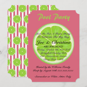 Nantucket Red & Limes Fiesta Cocktail Party Inbjudningar