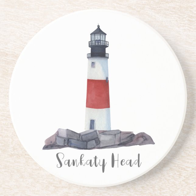 Nantucket Sankaty Lighthouse Sandstone Underlägg (Framsidan)