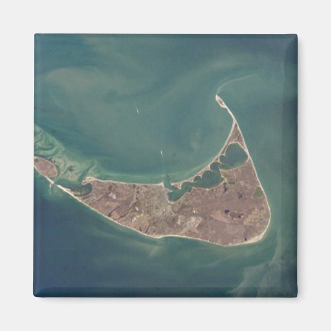 Nantucket Satellite-foto Magnet (Framsidan)