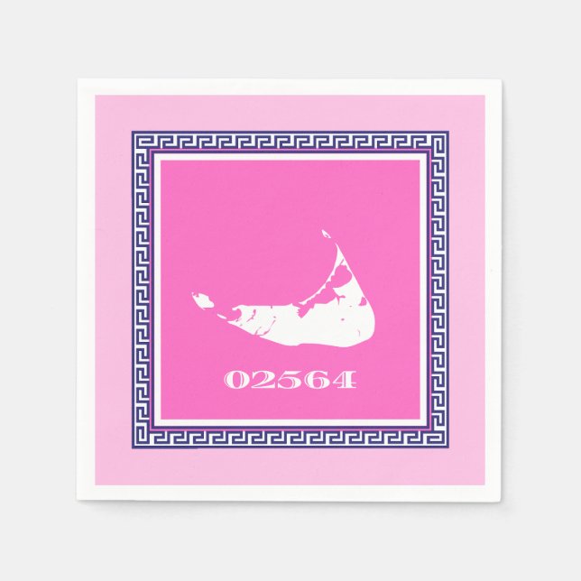 Nantucket (Sconset) Rosa Cocktail Napkins Pappersservett (Framsidan)