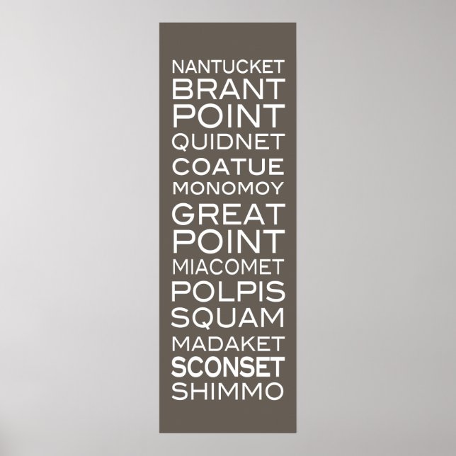 Nantucket Ställe fet Modern Poster (Framsidan)