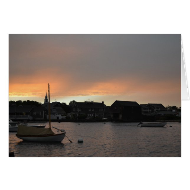 Nantucket Sunset Card Hälsningskort (Framsidan Horizontal)