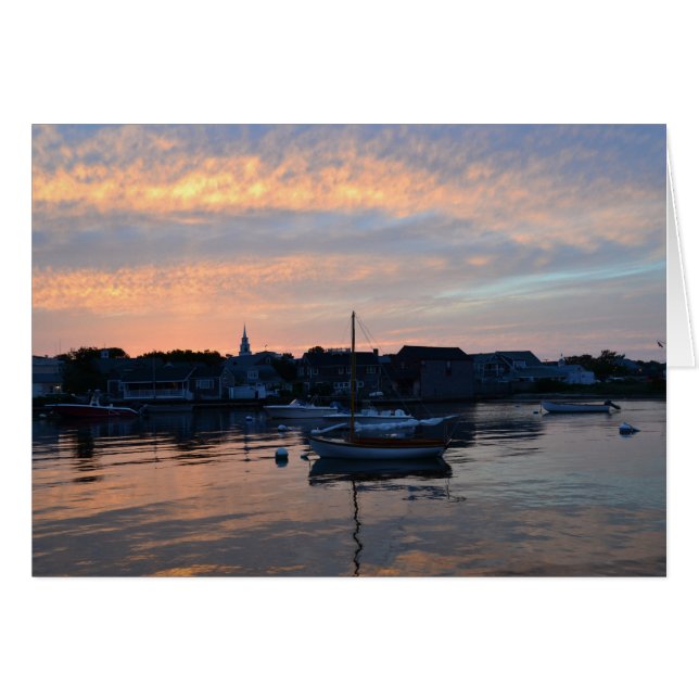 Nantucket sunset Card Hälsningskort (Framsidan Horizontal)