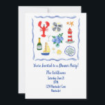 Nantucket ThBäste Dinner Party Inbjudningar<br><div class="desc">Ange tonen för en oförglömlig kustkväll med denna pulserande vattenfärgsinbjudan, perfekt för en New England-inspirerad Nantucket-skalmatmiddag party. Den här inbjudan innehåller charmerande handmålade illustrationer av hummer, ostron, steamer, champagne, martinis m.fl., och fångar andan i en elegant havsbottensamling. Oavsett om du är värd för en sommarklambake, en chic kustsoirée, en avslappnad...</div>