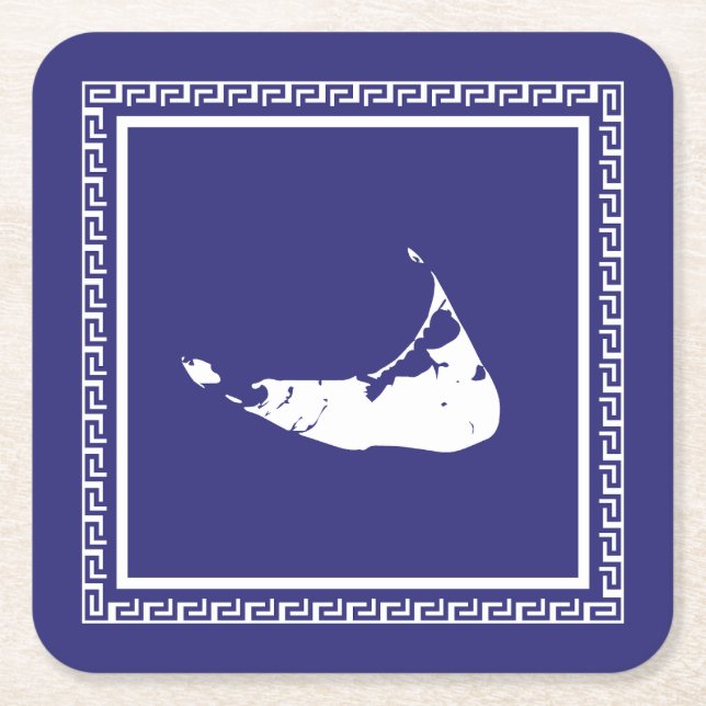 Nantucket Underlägg med grekisk Nyckel-surround (Framsidan)