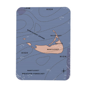 Nantucket USA, väder karta Magnet