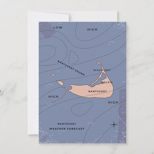 Nantucket USA väderkarta (Framsida)