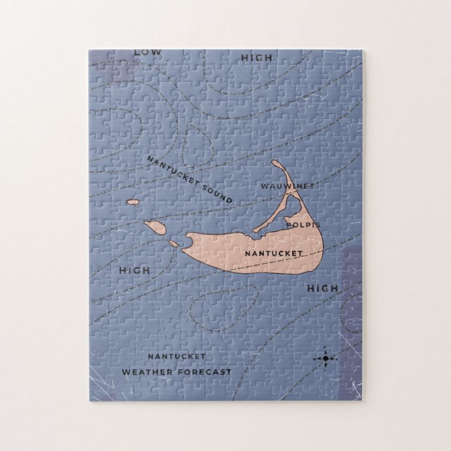 Nantucket USA väderkarta Pussel (Vertikal)