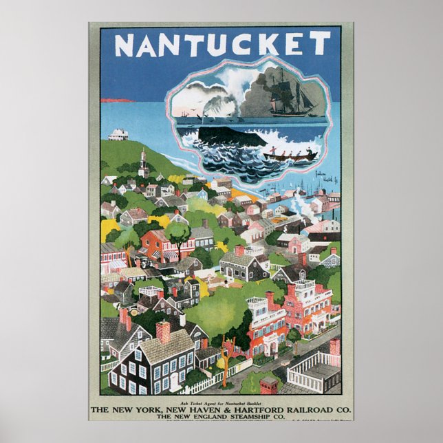 Nantucket Vintage resor Poster teckning (Framsidan)