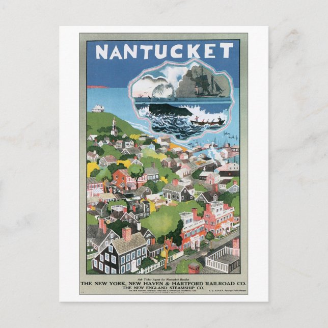 Nantucket Vintage resor Poster Vykort (Framsida)