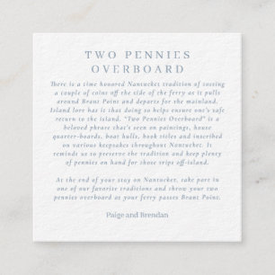 Nantucket Wedding Favor - två pennier överbord Tilläggskort