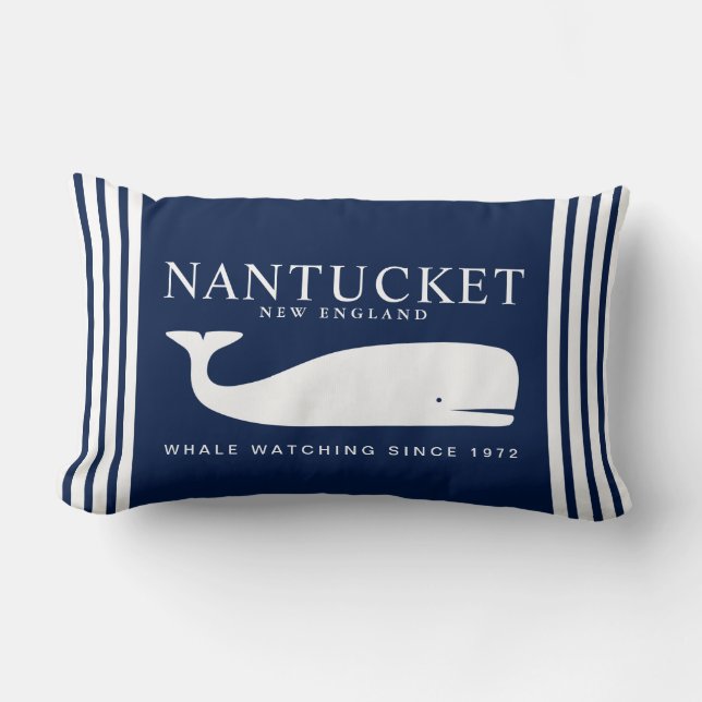 Nantucket Whale Watching – White and Navy Blue Lumbarkudde (Framsida)