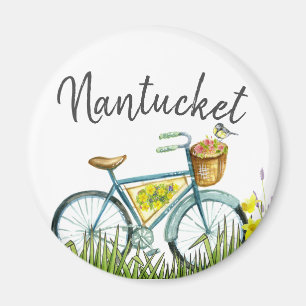 nantucketvintagecykel i lavendelfält magnet