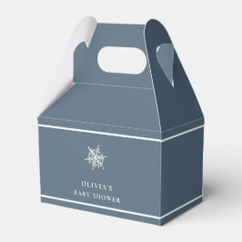 Nany Blue Modern Snowflake Baby Shower Presentaskar