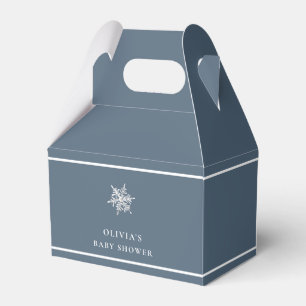 Nany Blue Modern Snowflake Baby Shower Presentaskar