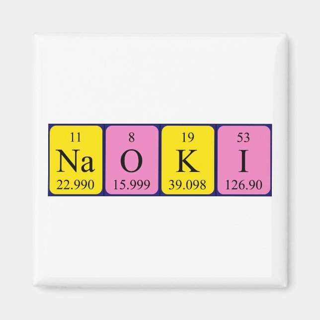 Naoki Periodisk bord namn magnet (Framsidan)