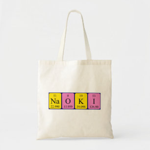 Naoki Periodisk bord namn tote bag Tygkasse