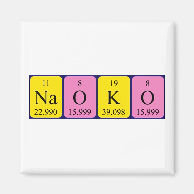 Naoko Periodisk bord namn magnet (Framsidan)