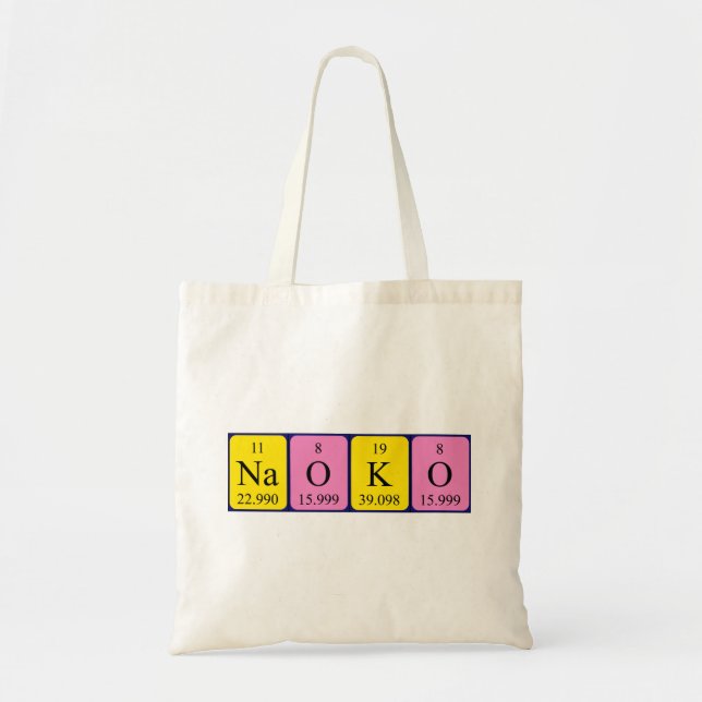Naoko periodiskt bord namn tote bag tygkasse (Framsidan)