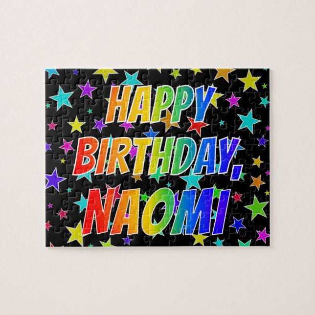 "NAOMI" Första Namn, Roligten "GRATTIS PÅ FÖDELSED Pussel (Horisontell)
