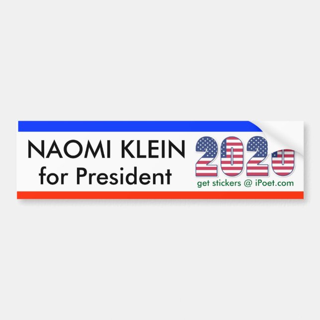 NAOMI KLEIN FÖR PRESIDENT 2020-bildekalen Bildekal (Framsidan)
