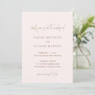 Naomi Rosa Typography Modern Bröllop Inbjudningar