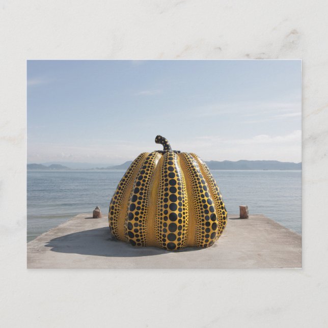 Naoshima Yayoi Kusamas gult pumpkin Postcard Vykort (Framsida)