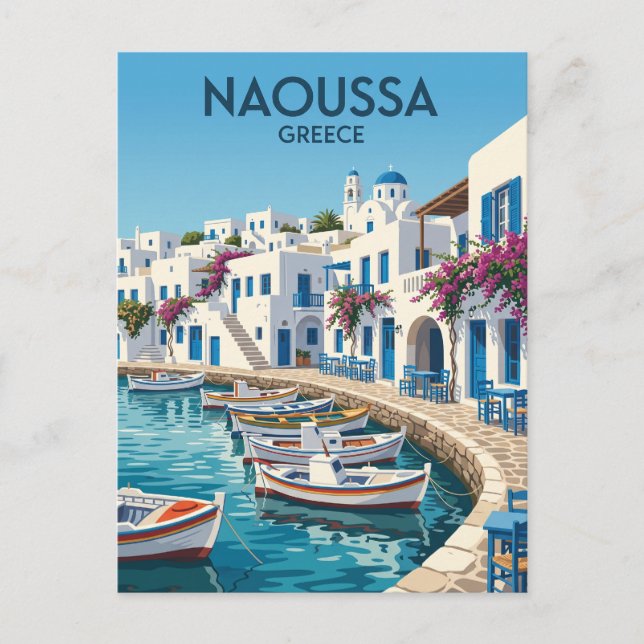 Naoussa, Paros Grekland Vykort (Framsida)