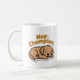 Nap Champion Cute Golden Retriever Puppy Coffee Mu Kaffemugg