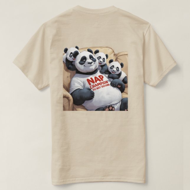 Nap Champion - Funny Panda Pappa Ssov T-Shirt (Design baksida)
