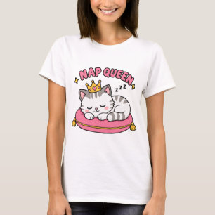 Nap Drottning Katt Mamma Tröja Söt Kawaii Sovand