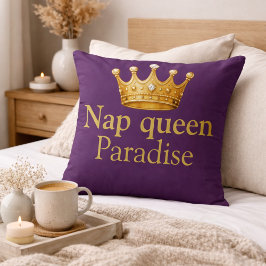 Nap Drottning Plum Gold Hot Pink Crown Royalty Kudde