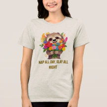 Nap hela dagen Slay hela natten - Linnande T-Shirt