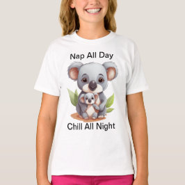 Nap Heldagskyckel hela natten - Lazy Koala Tecknad T Shirt