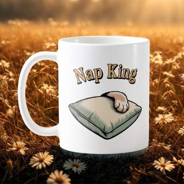 Nap King | Cozy Dog Dad Humor   Kaffemugg (Skapare uppladdad)