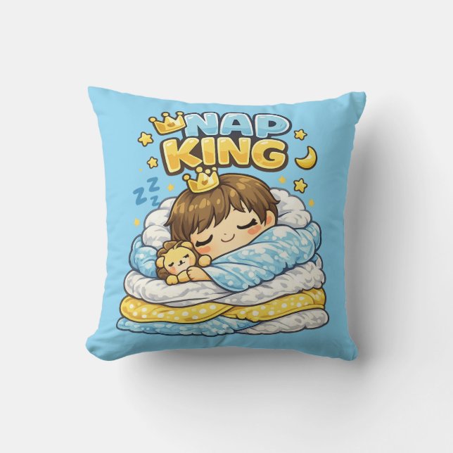 Nap King Kawaii Cushion Pillow  Kudde (Framsida)