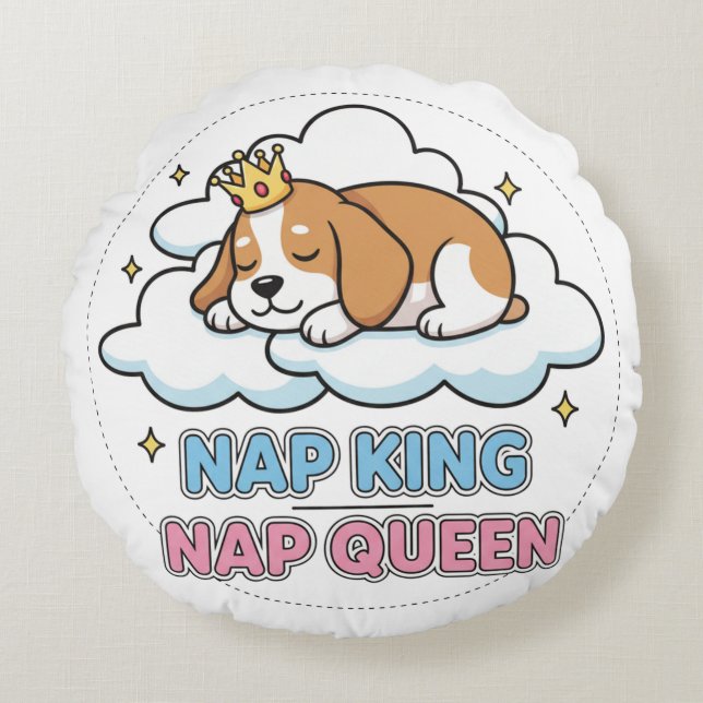 Nap Kung / Nap Queen Rund Kudde (Framsidan)